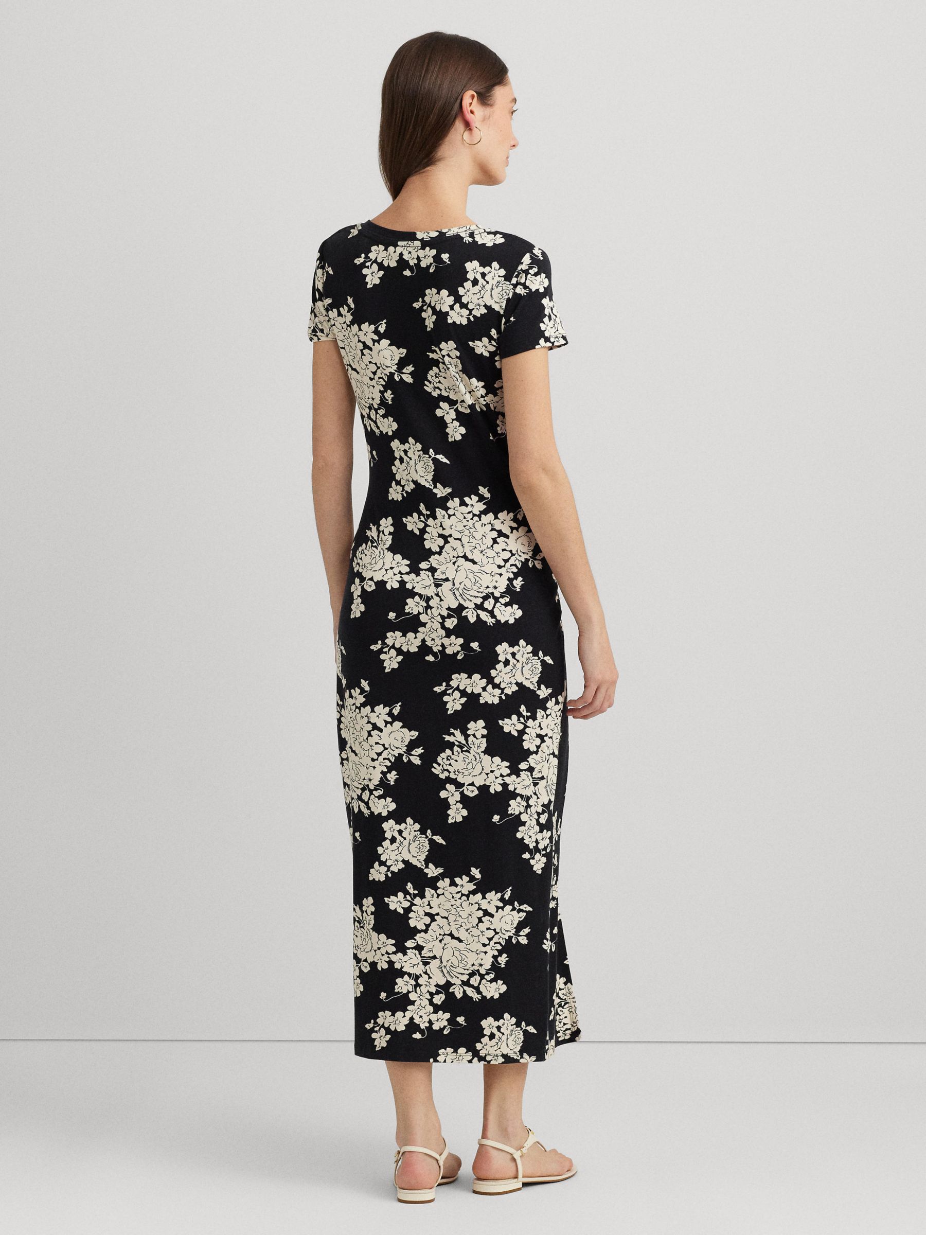 Lauren Ralph Lauren Syporah Floral Midi Dress, Black, M