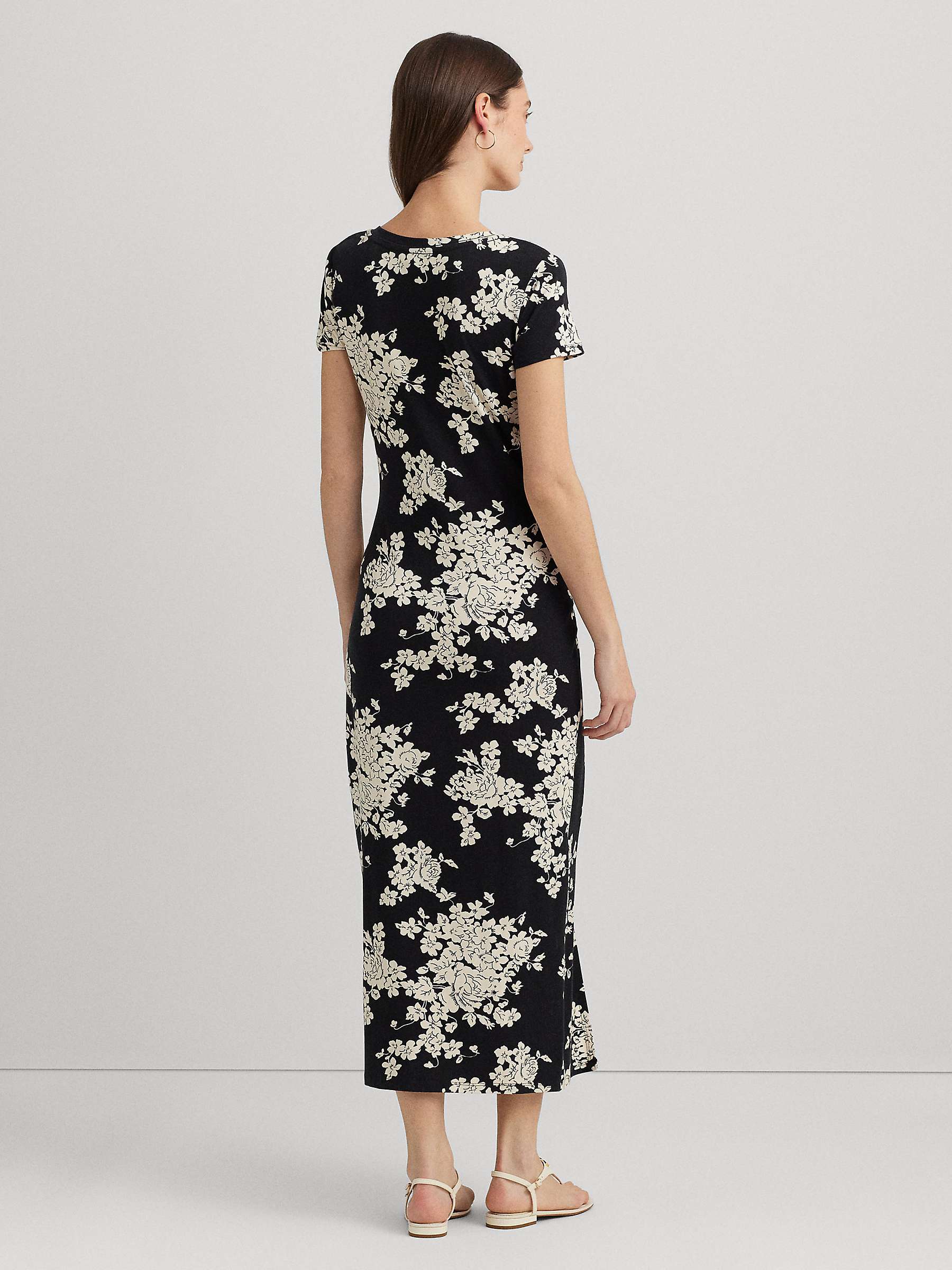 Buy Lauren Ralph Lauren Syporah Floral Midi Dress, Black Online at johnlewis.com