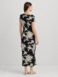Lauren Ralph Lauren Syporah Floral Midi Dress, Black, Black