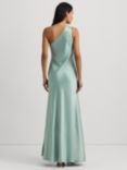 Lauren Ralph Lauren Elzira Satin Maxi Dress, Light Blue, Green