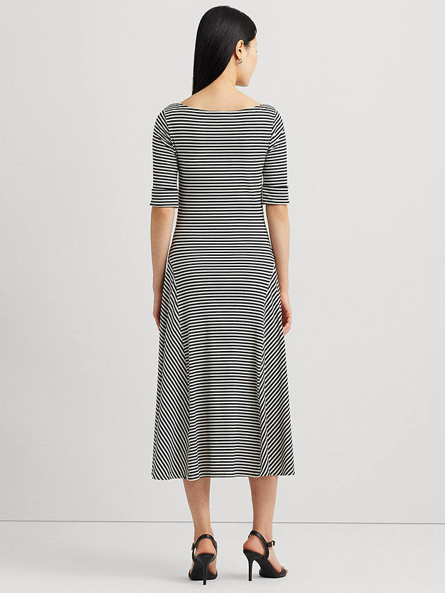 Lauren Ralph Lauren Munzie Stripe Flared Dress, Black