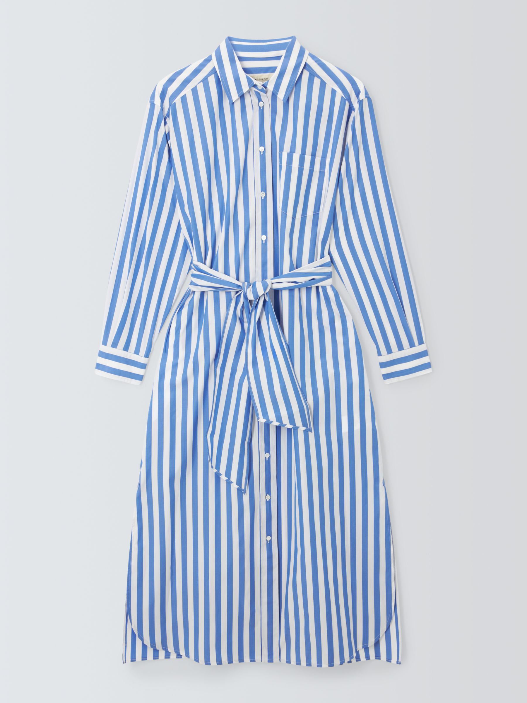 Weekend MaxMara Falasco Stripe Midi Shirt Dress, Light Blue/White at ...