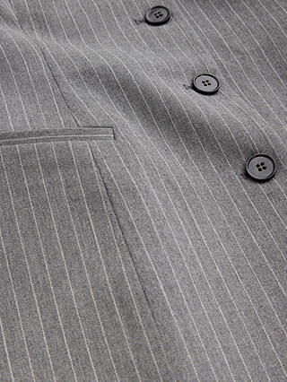 Mint Velvet Pinstripe Bandeau Button Front Top, Grey/White