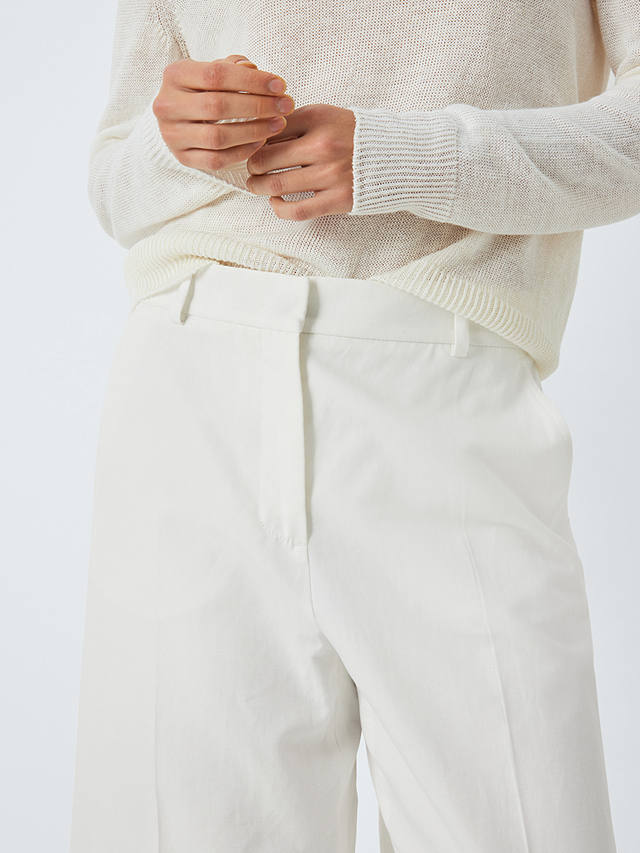 Weekend MaxMara Zircone Cotton Linen Trousers, Ivory