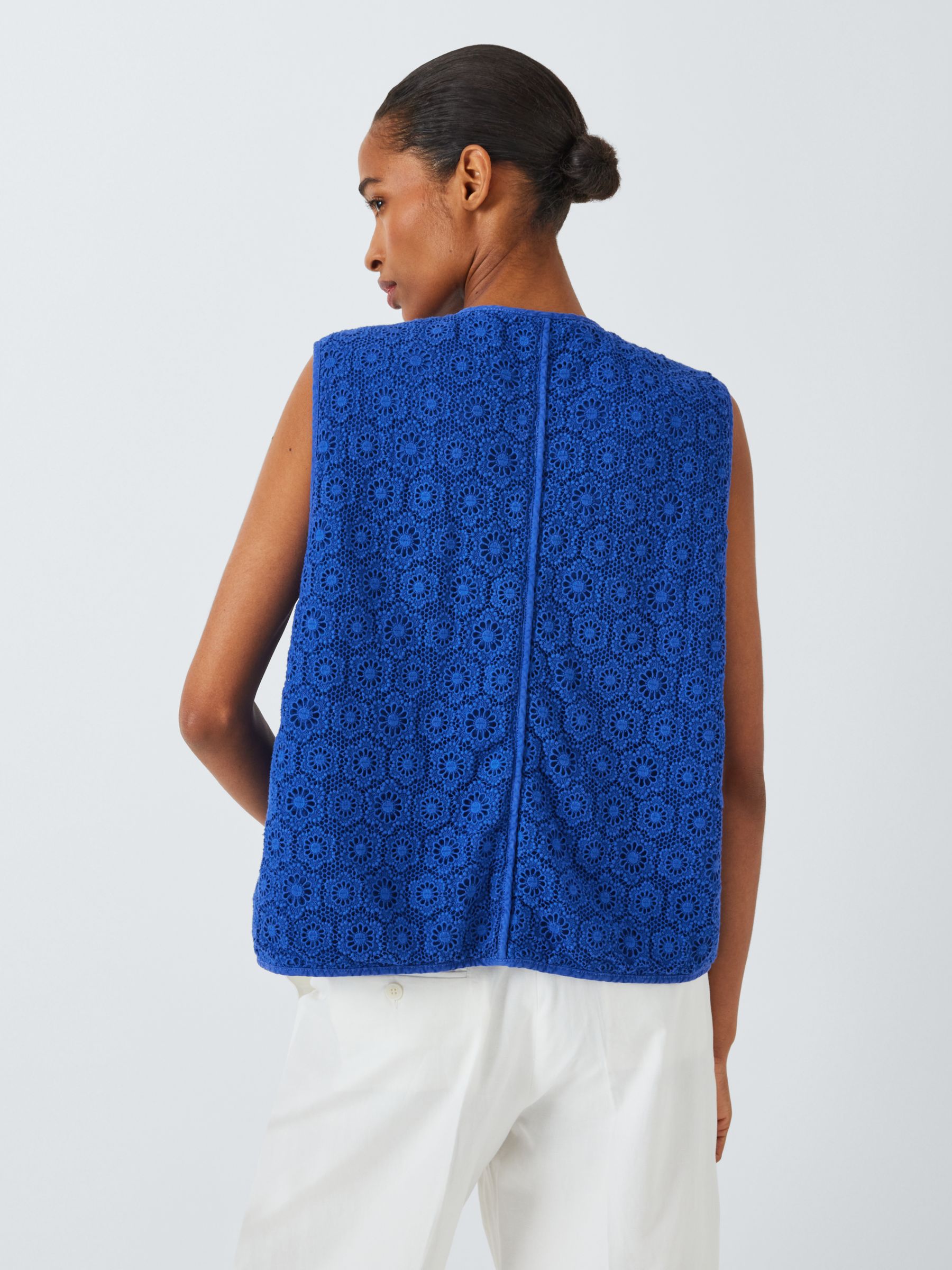 Buy Weekend MaxMara Lory Crochet Knit Gilet, Cornflower Blue Online at johnlewis.com