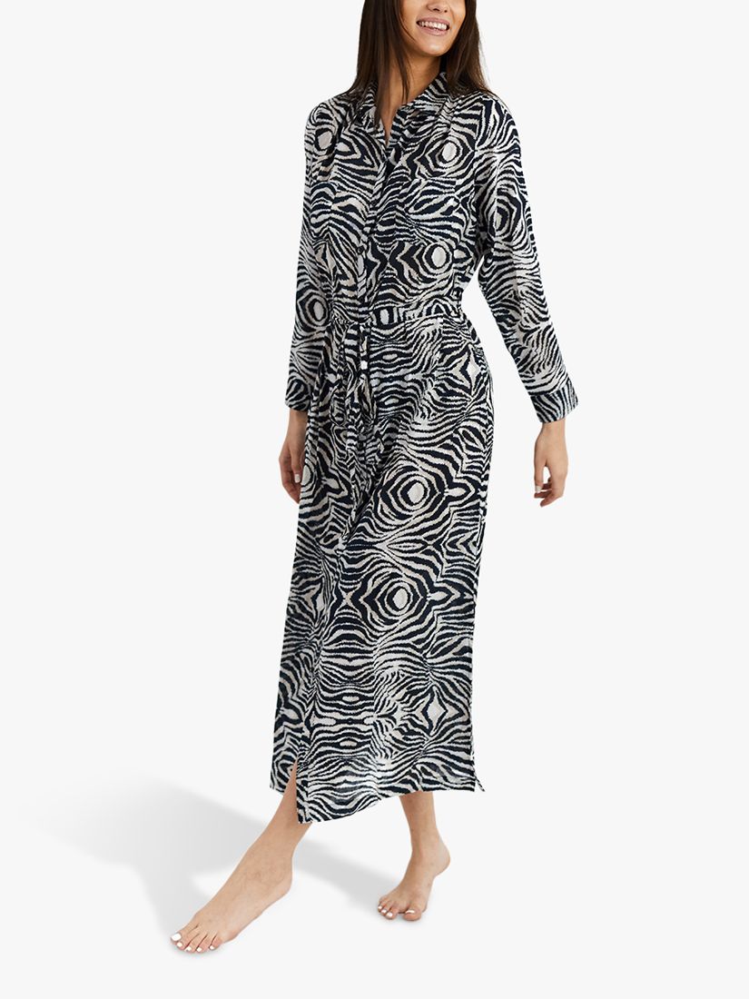 Panos Emporio Ismene Zebra Print Shirt Dress, Multi, S-M