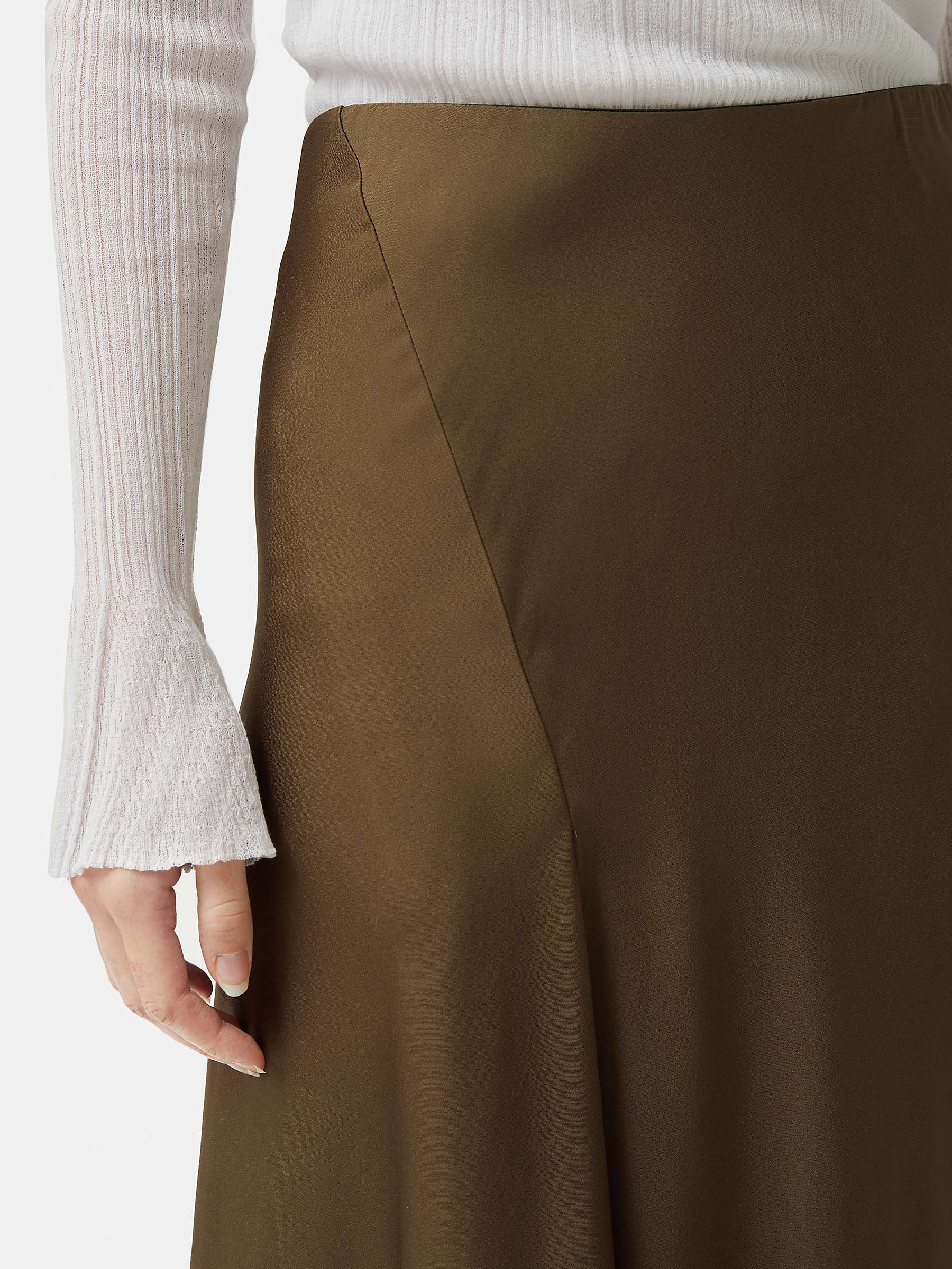 Buy Jigsaw Satin Bias Cut Asymmetric Midi Skirt Online at johnlewis.com