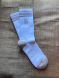 RATION.L Unisex Organic Cotton Blend Socks, Sunny Sand/White