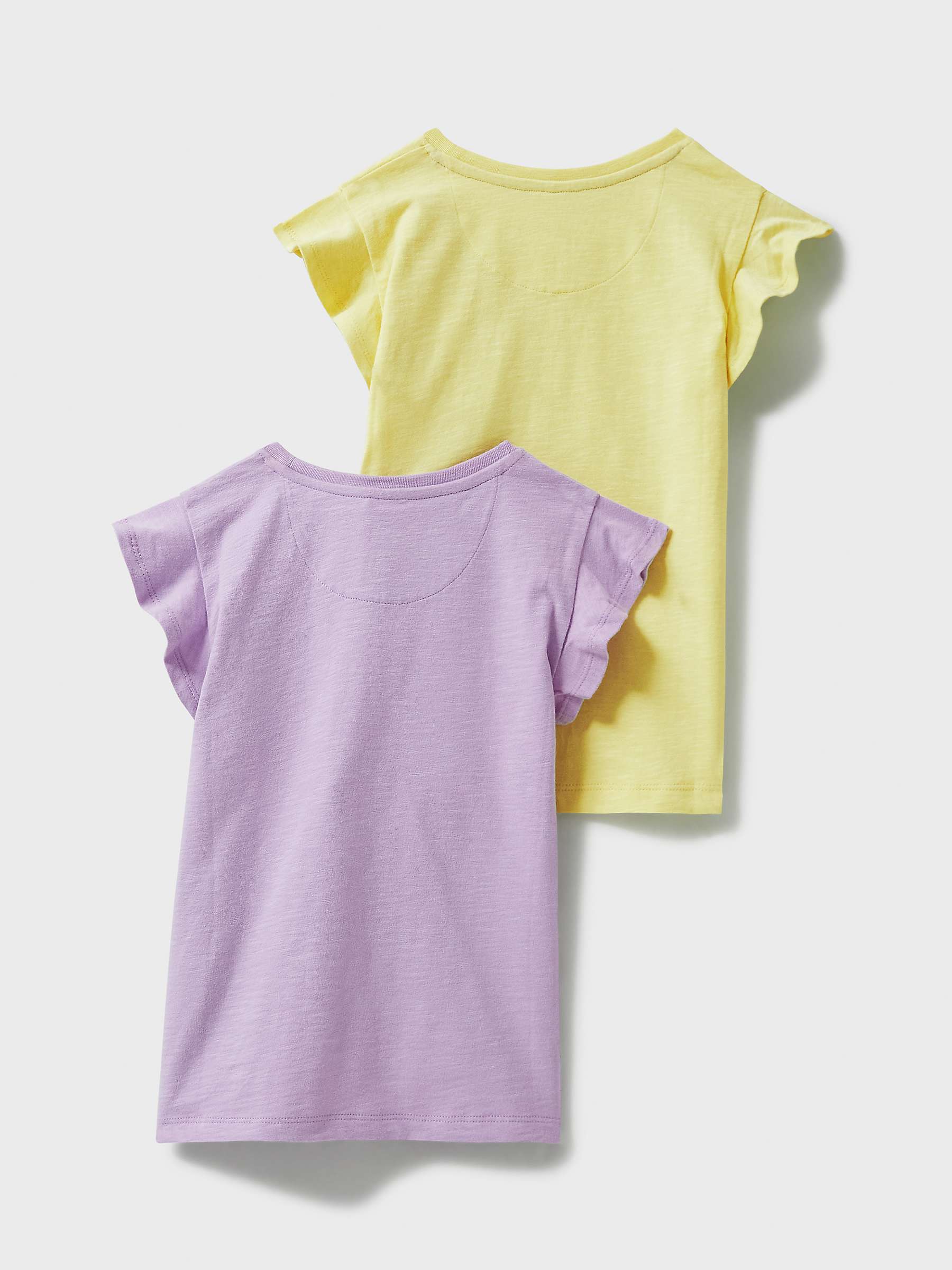 Buy Crew Clothing Kids' Ric Rac Trim Pocket Detail T-Shirts, Pack of 2, Lilac/Yellow Online at johnlewis.com