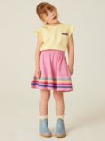 Crew Clothing Kids' Ric Rac Trim Pocket Detail T-Shirts, Pack of 2, Lilac/Yellow