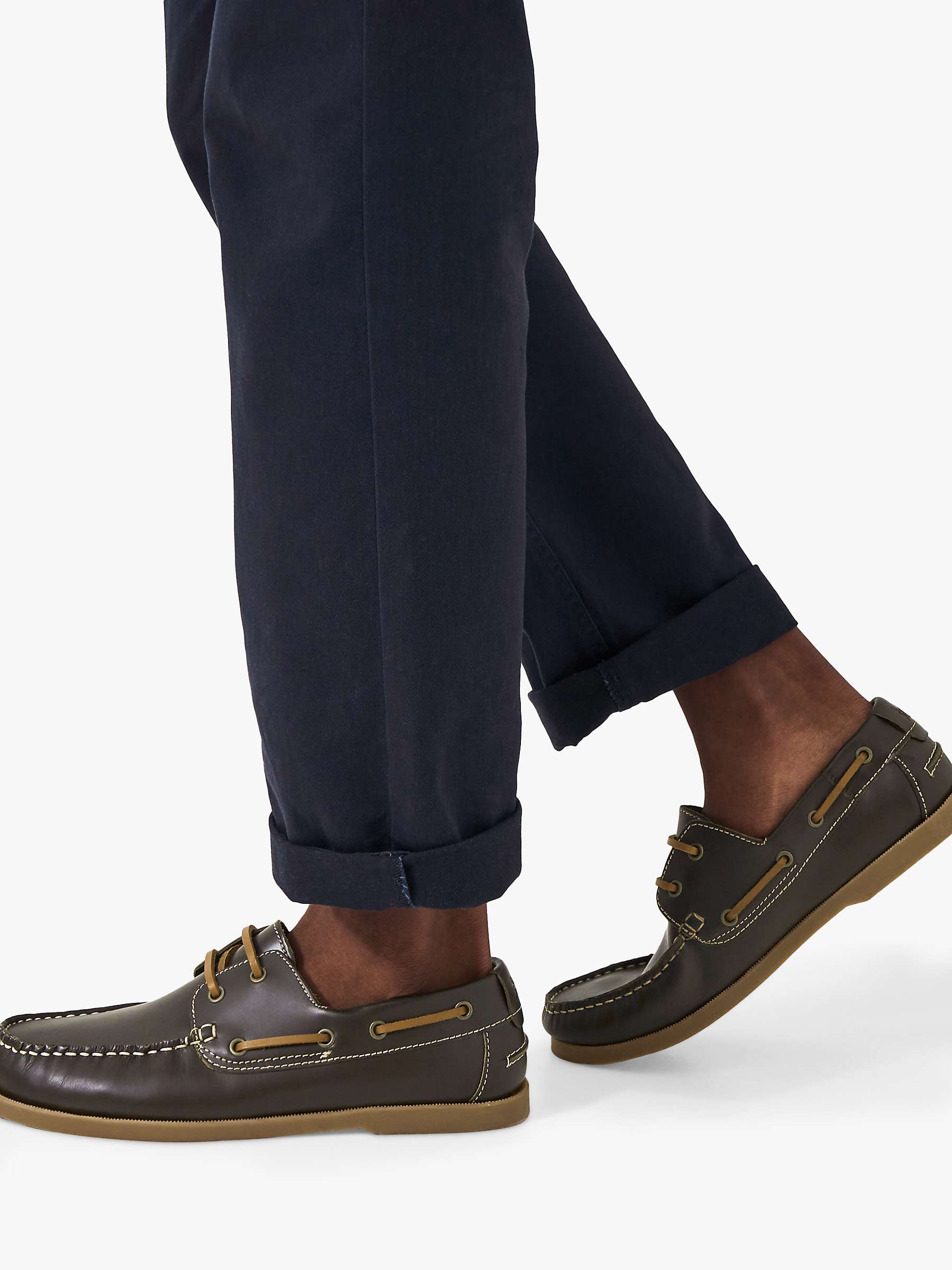 Buy Crew Clothing Austell Leather Boat Shoes, Chocolate Brown Online at johnlewis.com