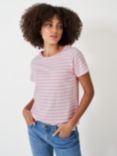 Crew Clothing Breton Striped Cotton Jersey T-Shirt, White/Pink
