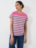 Crew Clothing Breton Stripe T-Shirt, Multi Pink