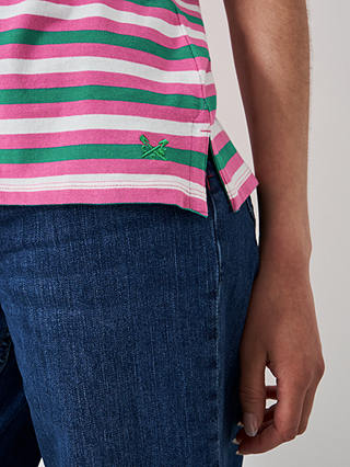 Crew Clothing Breton Stripe T-Shirt, Multi Pink