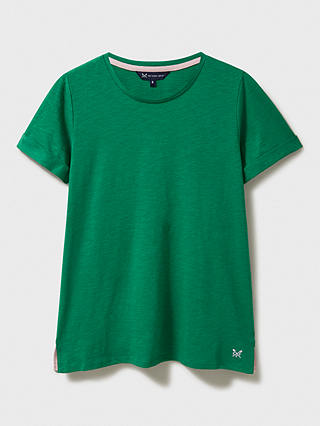 Crew Clothing Crew Neck Slub T-Shirt, Emerald Green