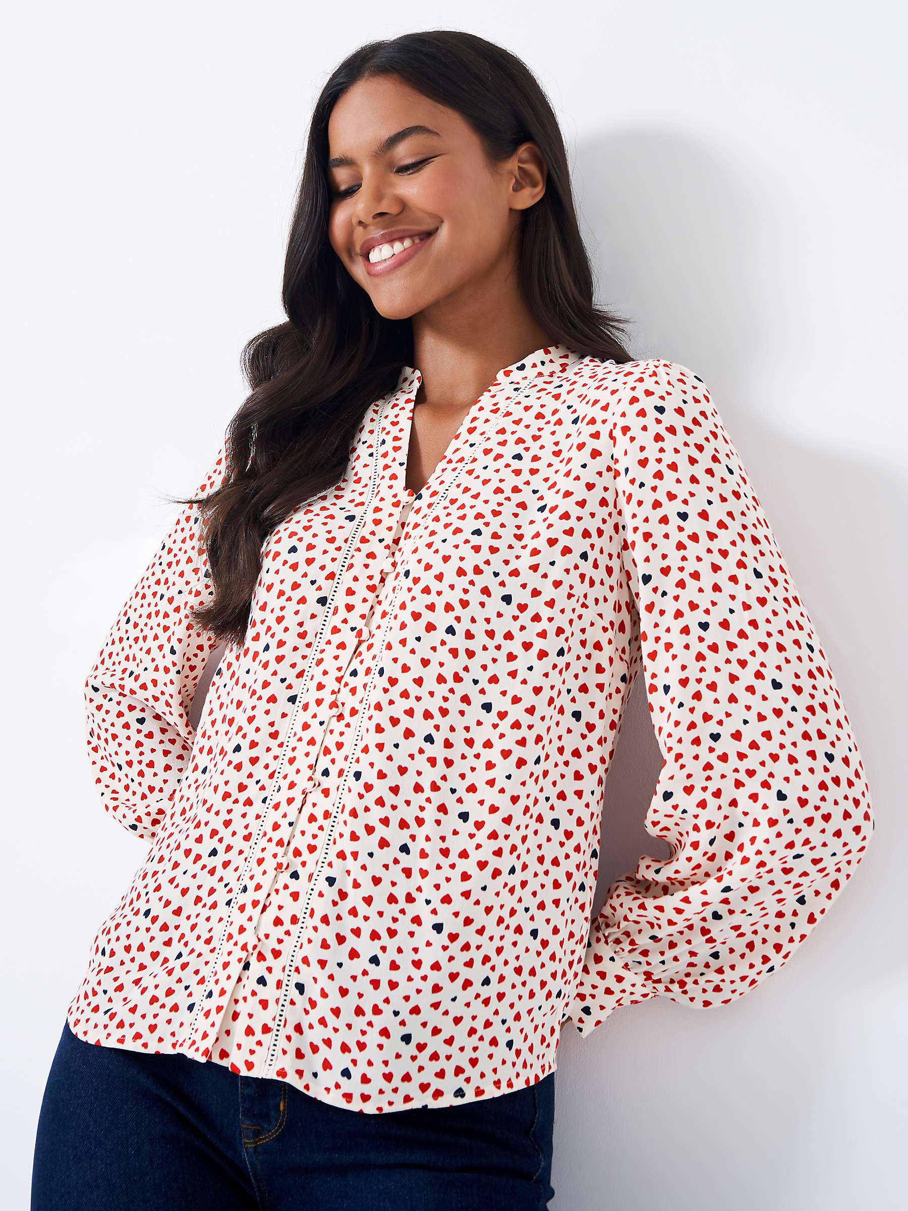 Buy Crew Clothing Anais Ladder Lace Blouse, Multi Online at johnlewis.com