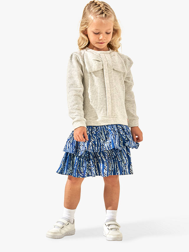 Angel & Rocket Kids' Tara Zebra Print Sweatshirt Dress, Grey/Multi