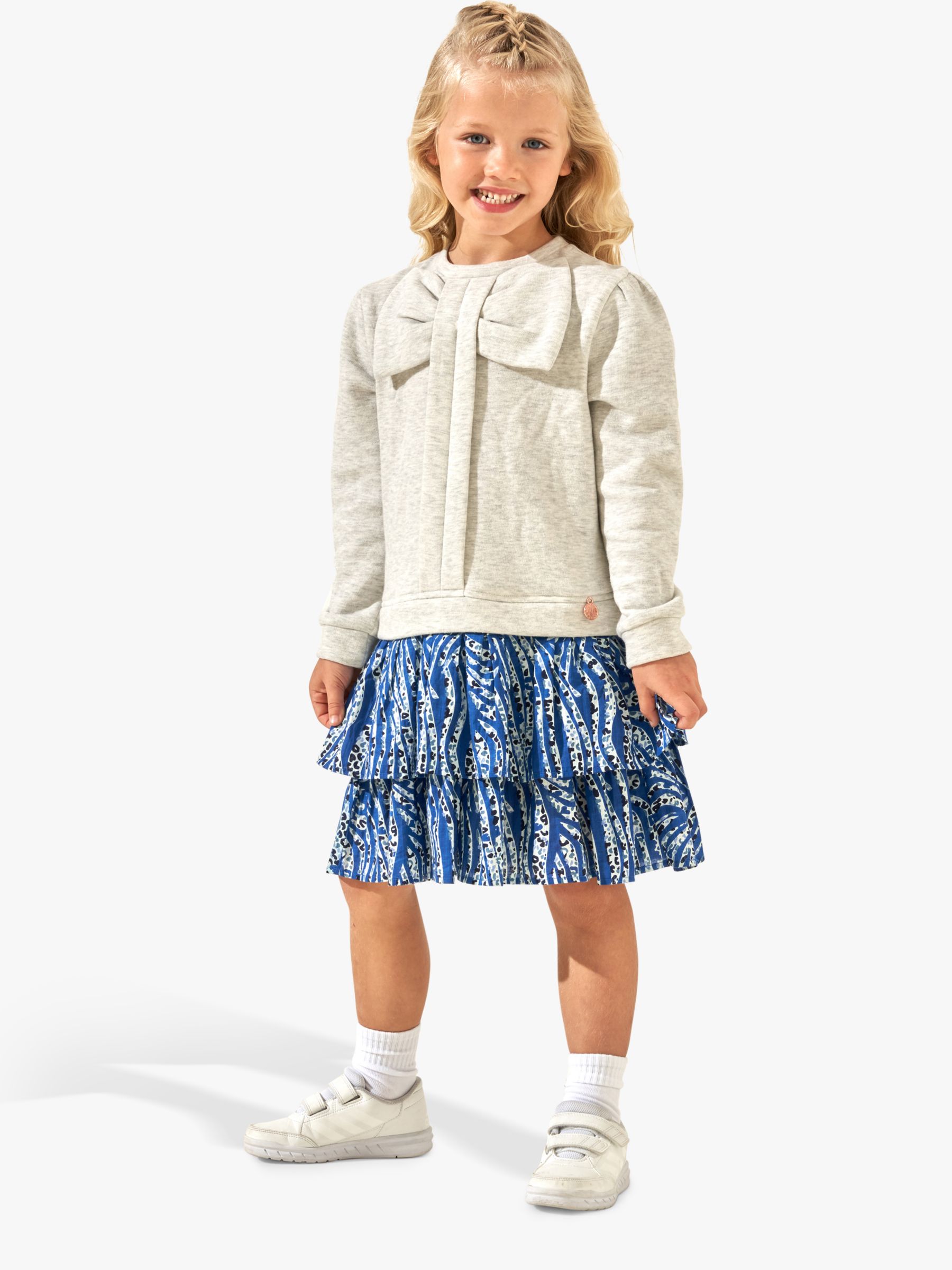 Buy Angel & Rocket Kids' Tara Zebra Print Sweatshirt Dress, Grey/Multi Online at johnlewis.com
