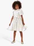 Angel & Rocket Kids' Danni Spot Shirt Dress, Ivory