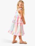 Angel & Rocket Kids' Nola Bright Frill Trim Stripe Dress, Multi