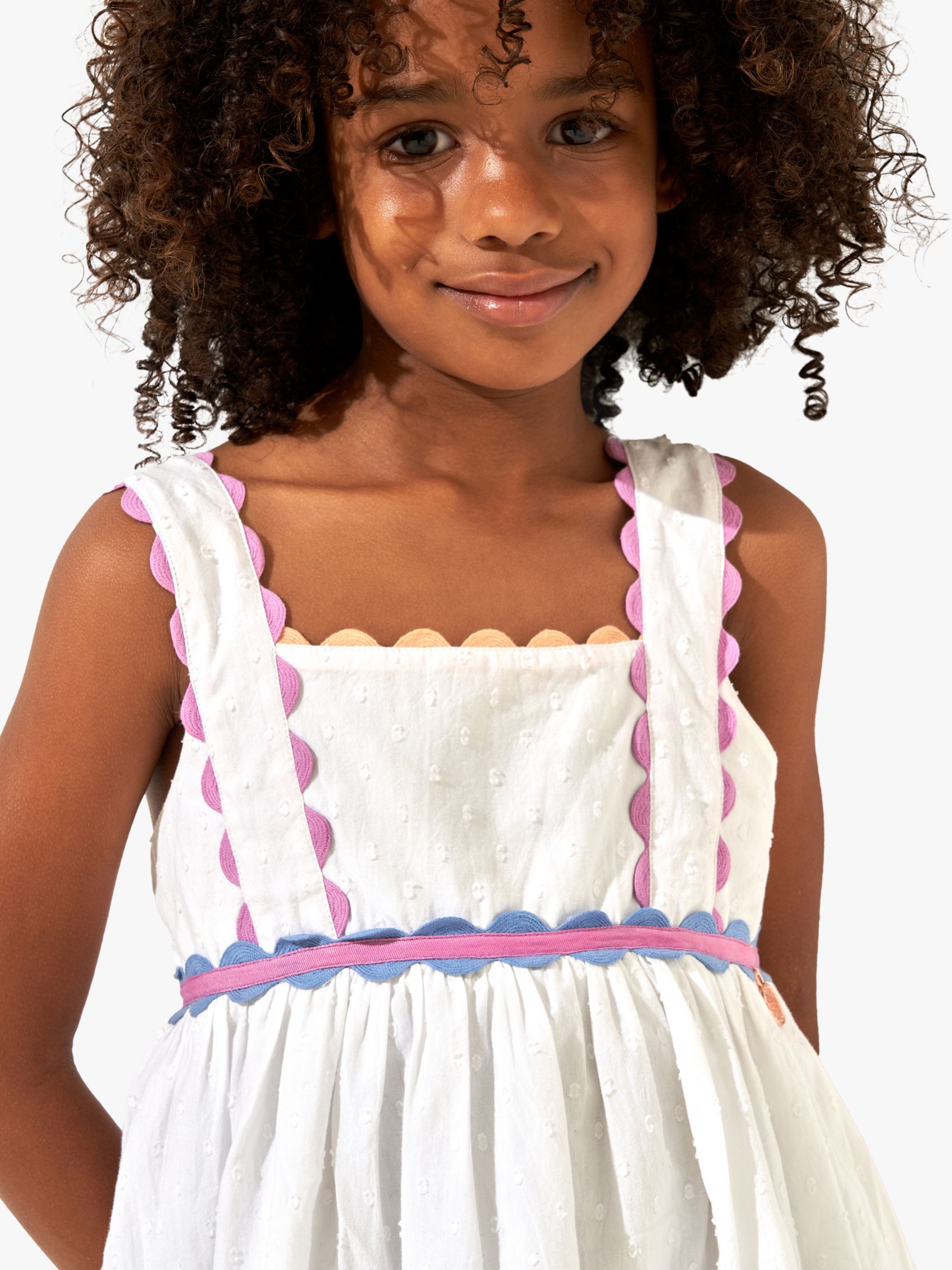 Buy Angel & Rocket Kids' Lia Rik Rak Dress, White Online at johnlewis.com