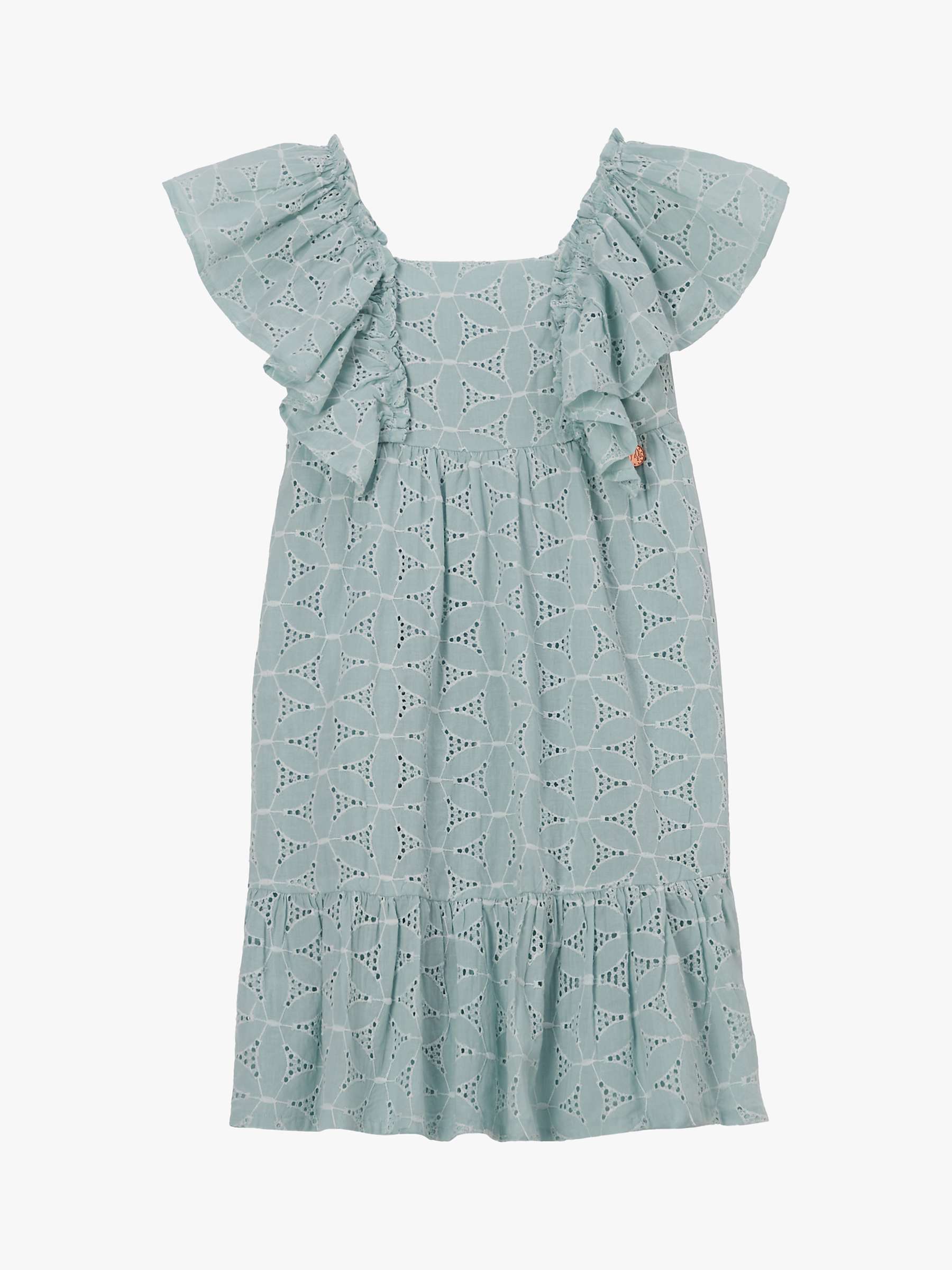 Buy Angel & Rocket Kids' Sara Broderie Ruffle Sleeve Dress, Mint Online at johnlewis.com