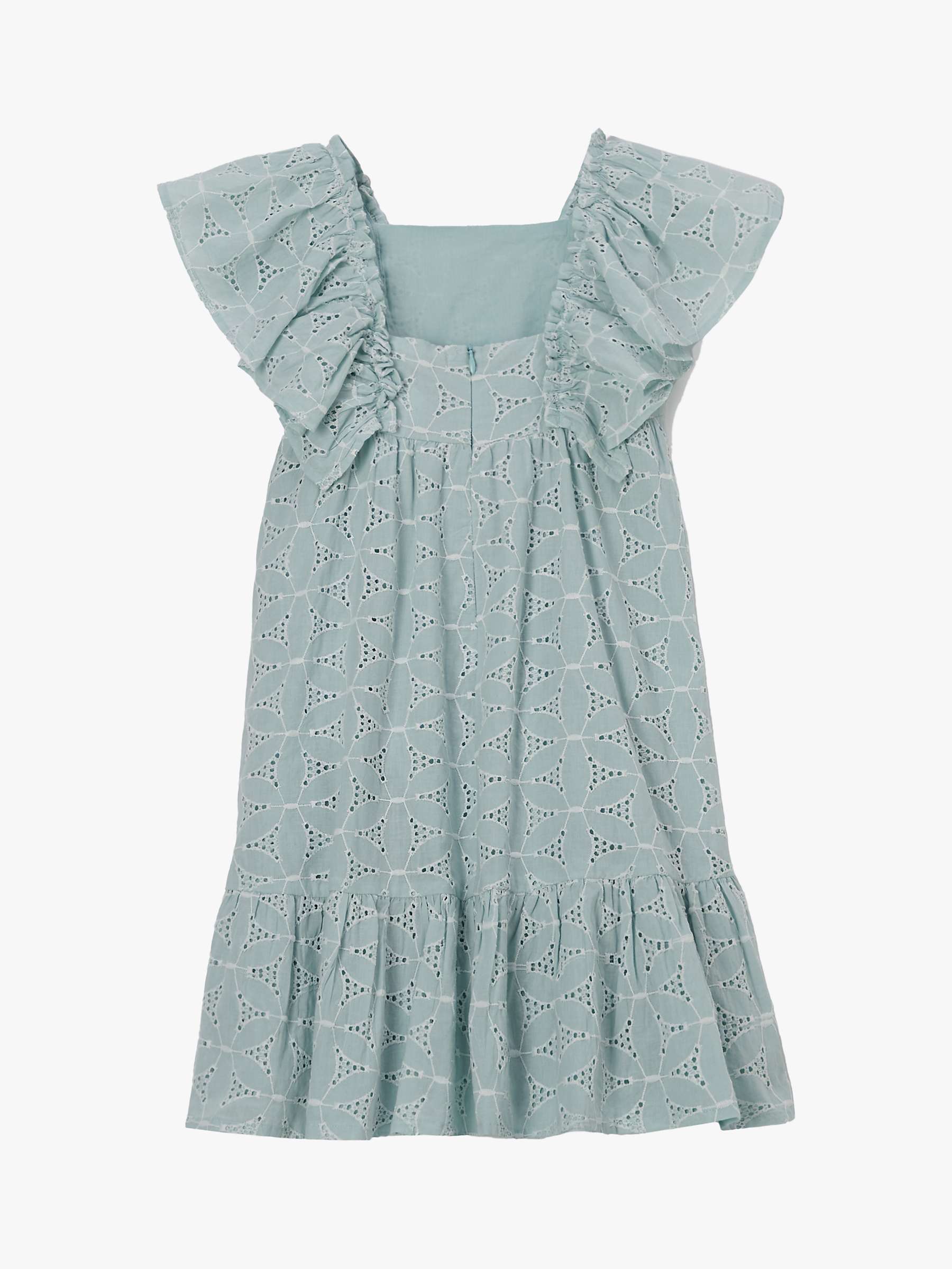 Buy Angel & Rocket Kids' Sara Broderie Ruffle Sleeve Dress, Mint Online at johnlewis.com