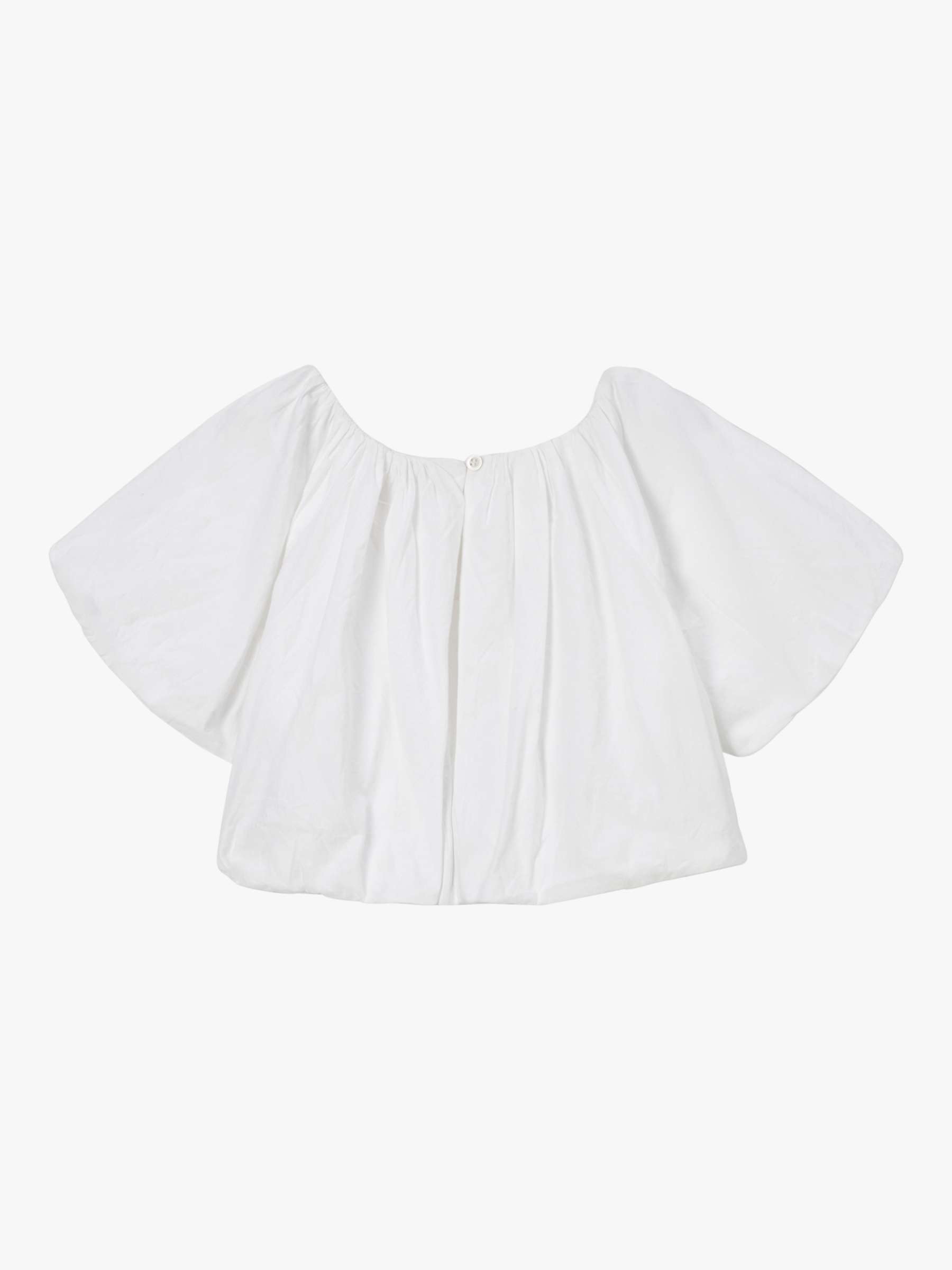 Buy Angel & Rocket Kids' Michela Bubble Hem Puff Sleeve Top, White Online at johnlewis.com