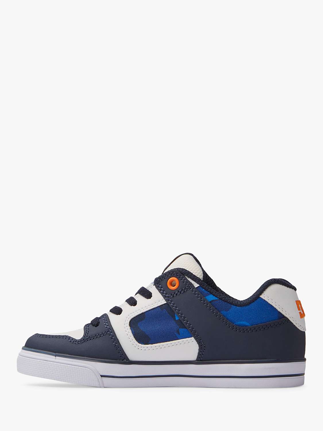 Buy DC Shoes Kids' Pure Leather Camo Lace Up Trainers, Blue/Multi Online at johnlewis.com