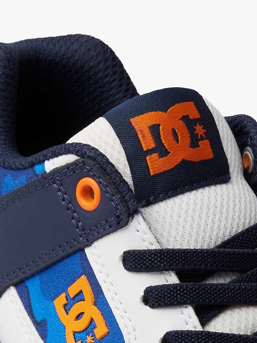 Buy DC Shoes Kids' Pure Leather Camo Lace Up Trainers, Blue/Multi Online at johnlewis.com