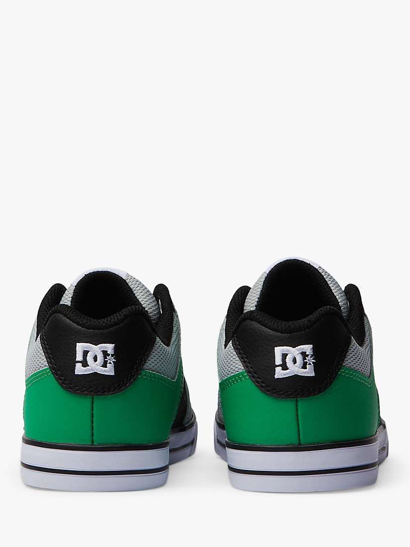 Buy DC Shoes Kids' Pure Leather Lace Up Trainers, Black/Green Online at johnlewis.com