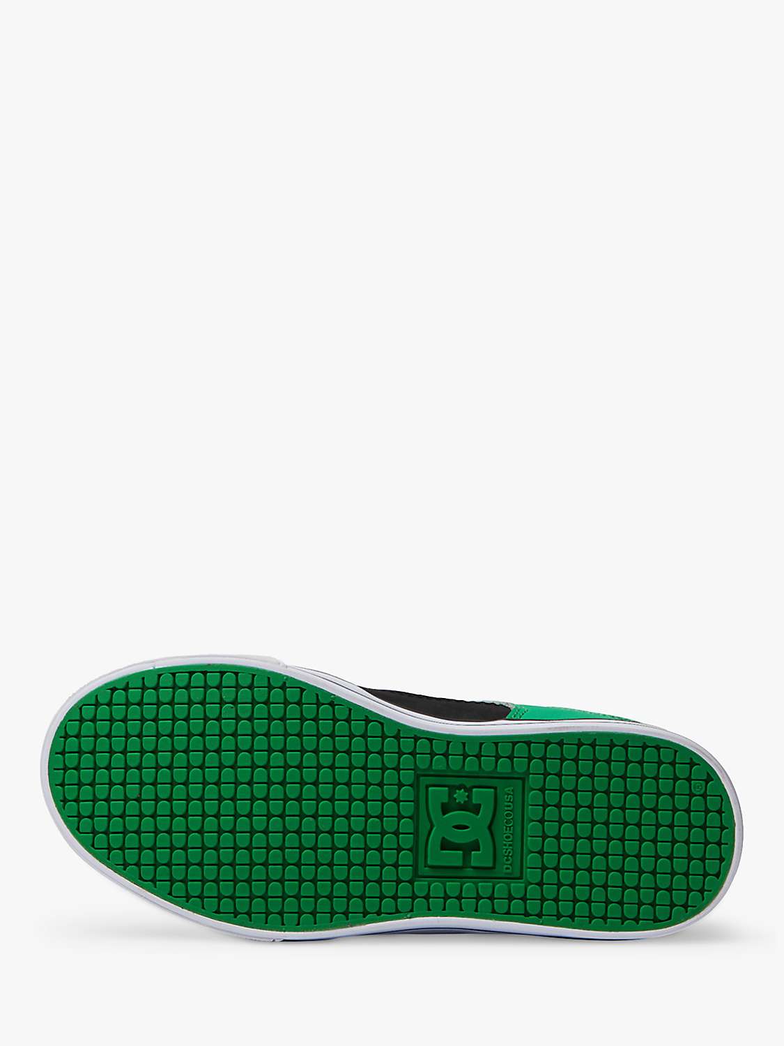 Buy DC Shoes Kids' Pure Leather Lace Up Trainers, Black/Green Online at johnlewis.com