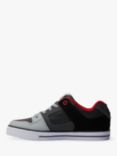 DC Shoes Kids' Leather Pure Elastic Trainers, Grey/Red/Multi