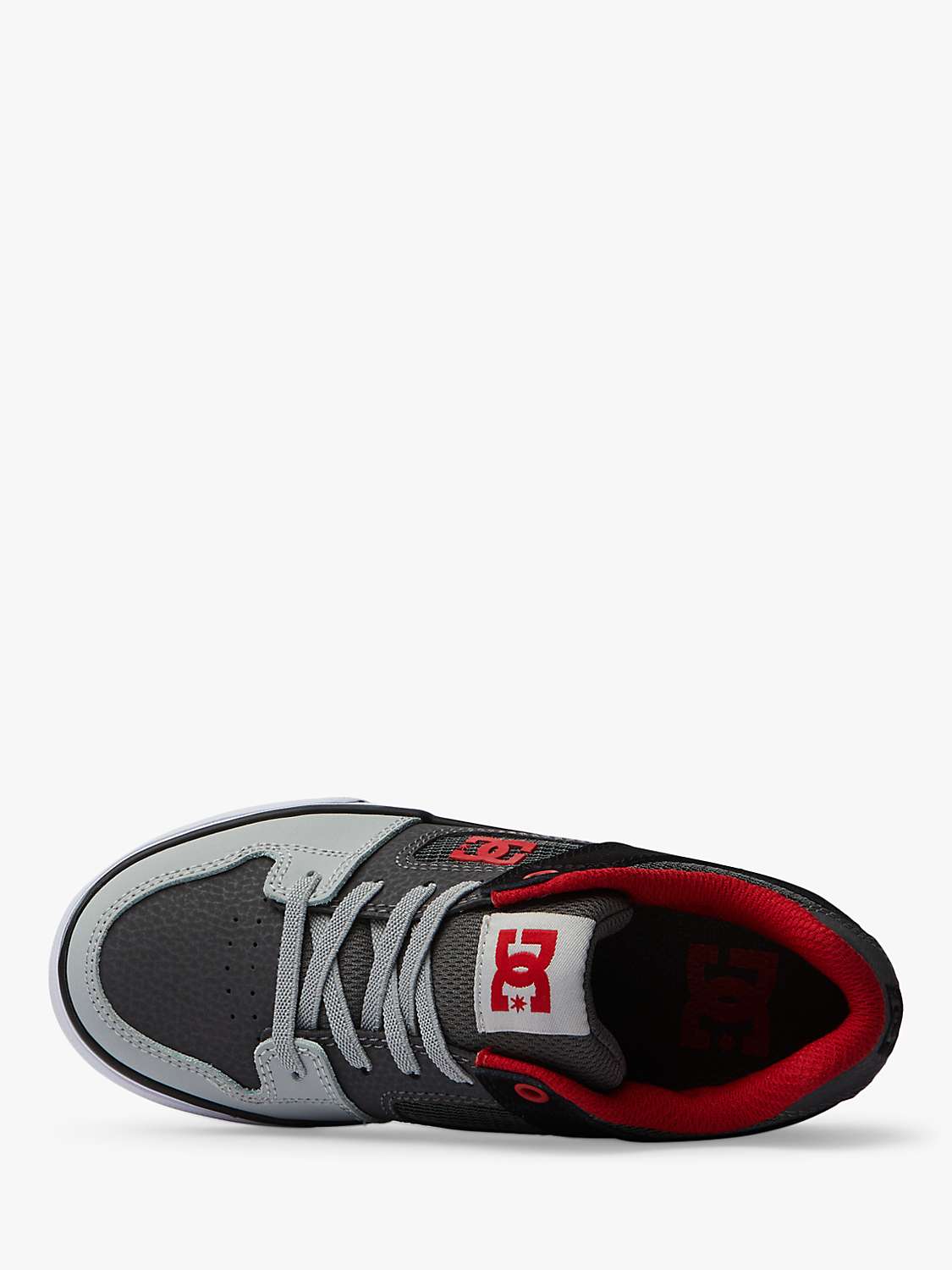 Buy DC Shoes Kids' Leather Pure Elastic Trainers, Grey/Red/Multi Online at johnlewis.com