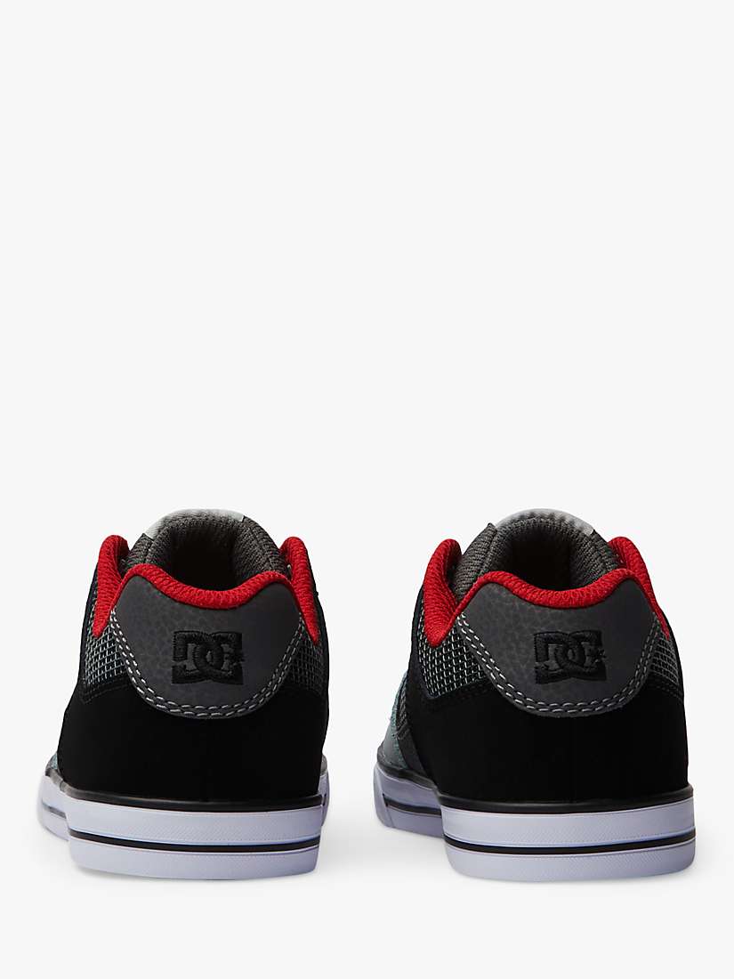 Buy DC Shoes Kids' Leather Pure Elastic Trainers, Grey/Red/Multi Online at johnlewis.com