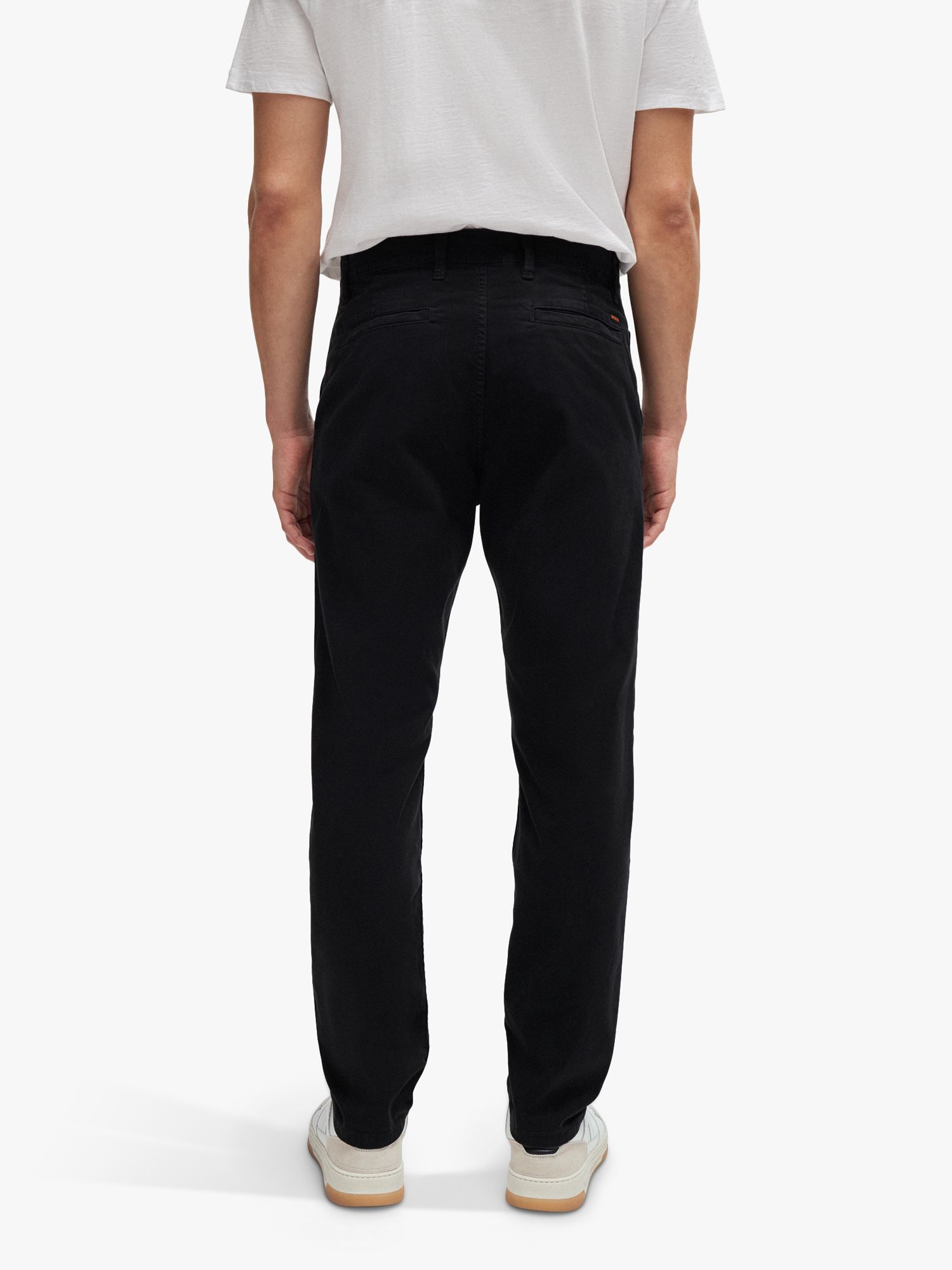BOSS Cotton Tapered Chinos, Black, 29L