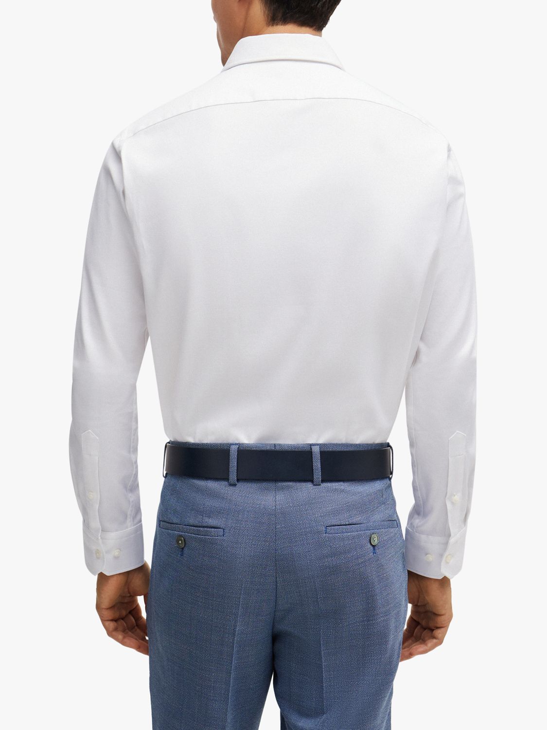 BOSS Heritage Regular Fit Cotton Shirt, White, 15