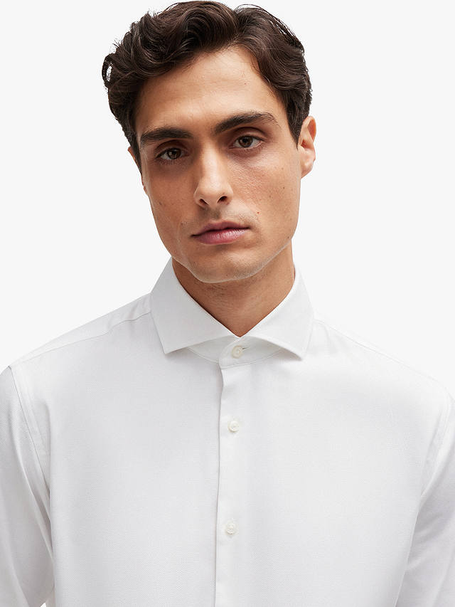 BOSS Heritage Regular Fit Cotton Shirt, White