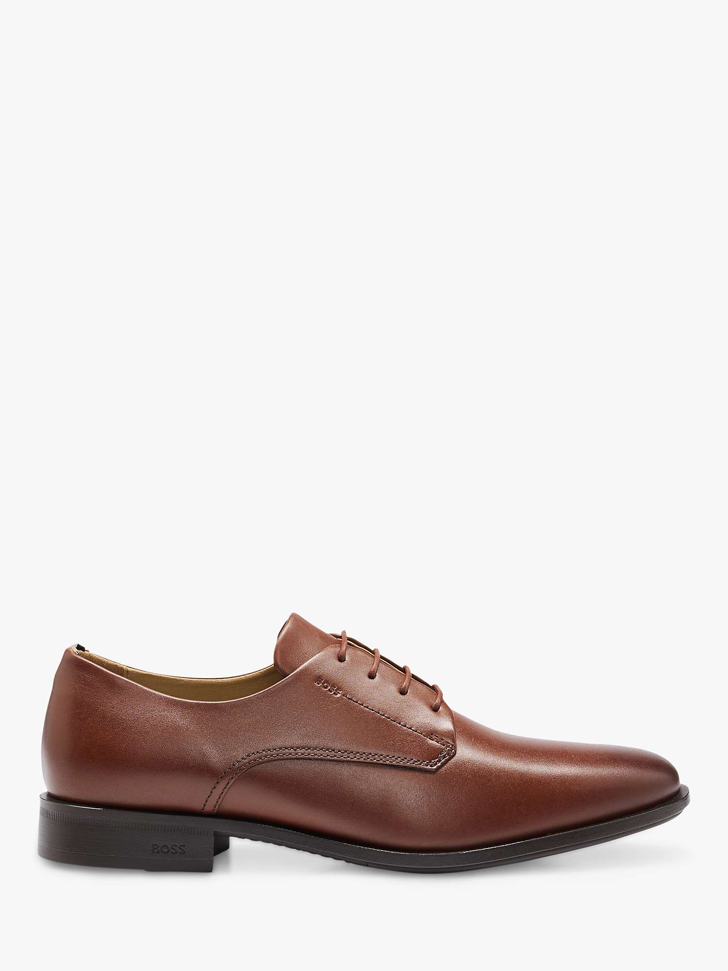 Buy BOSS Colby Leather Derby Shoes, Medium Brown Online at johnlewis.com