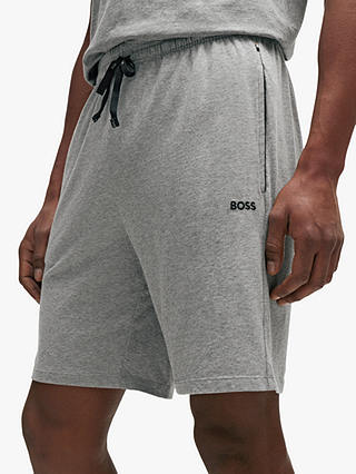 BOSS Mix&Match Embroidered Logo Shorts, Medium Grey