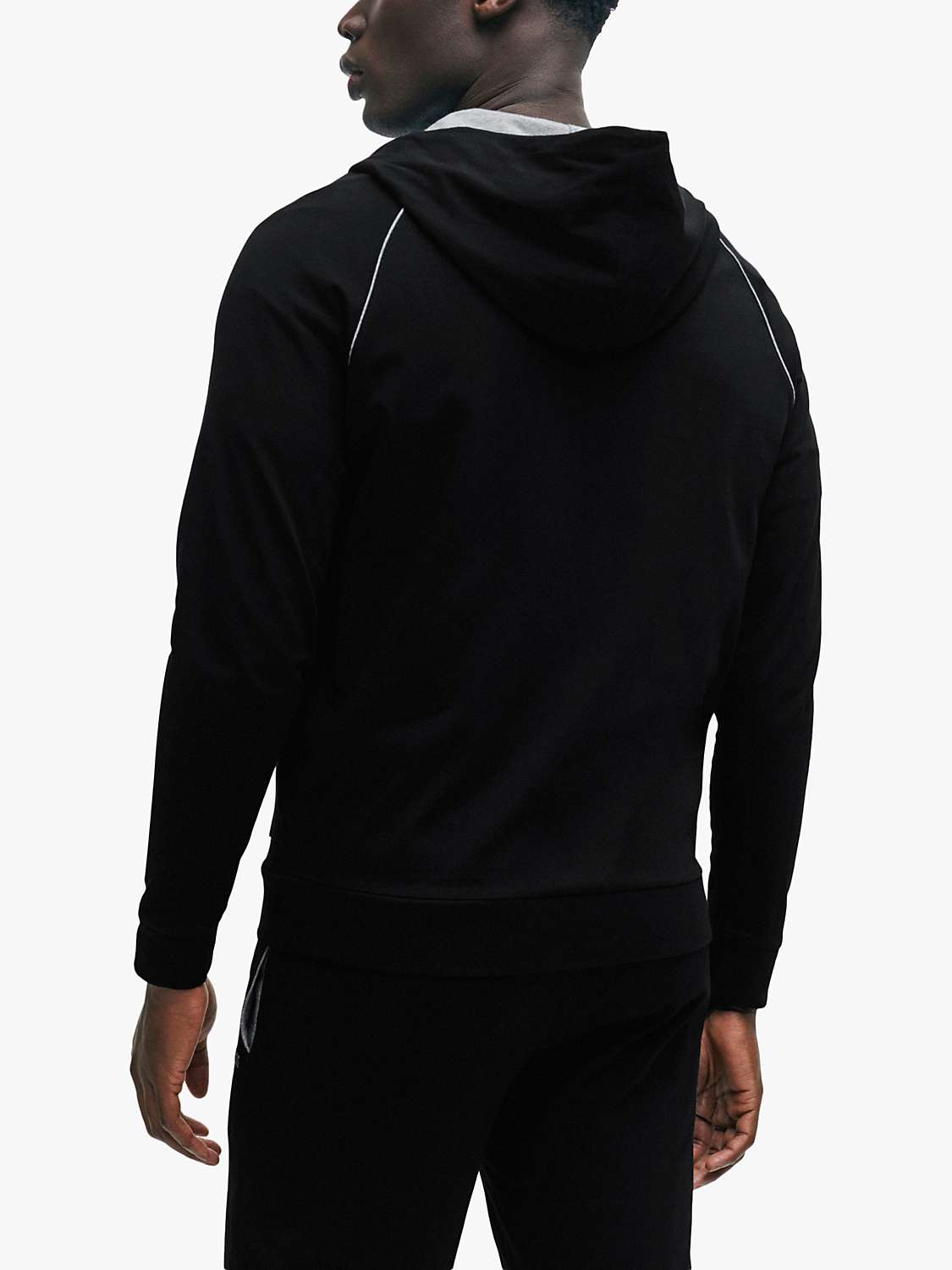Buy BOSS Mix&Match Embroidered Logo Hoodie, Black Online at johnlewis.com