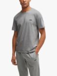 BOSS Embroidered Logo Stretch Cotton T-Shirt, Medium Grey