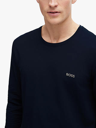 BOSS Embroidery Logo Lounge Top, Dark Blue