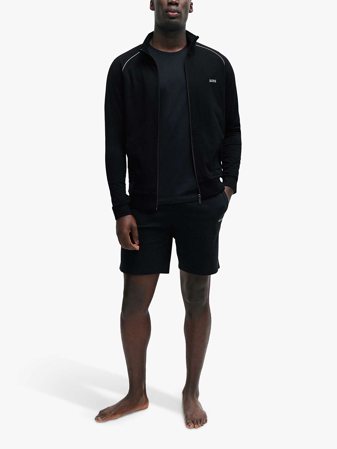 Buy BOSS Contrast Piping Track Top, Black Online at johnlewis.com