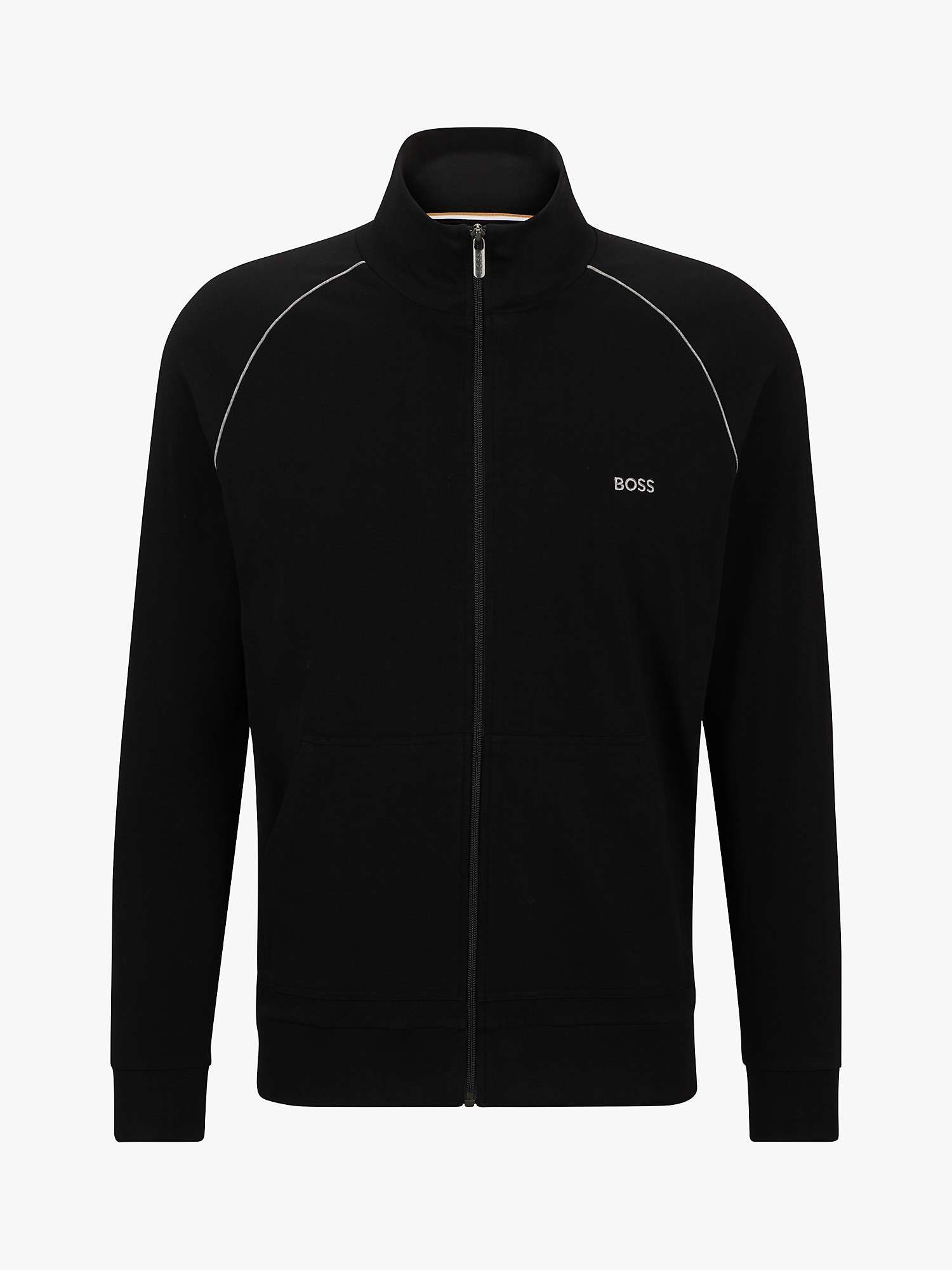 Buy BOSS Contrast Piping Track Top, Black Online at johnlewis.com