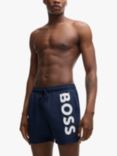BOSS Quick Dry Logo Swim Shorts, Navy
