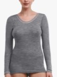 Femilet Juliana Thermal Merino Wool Long Sleeve Top, Heather Grey