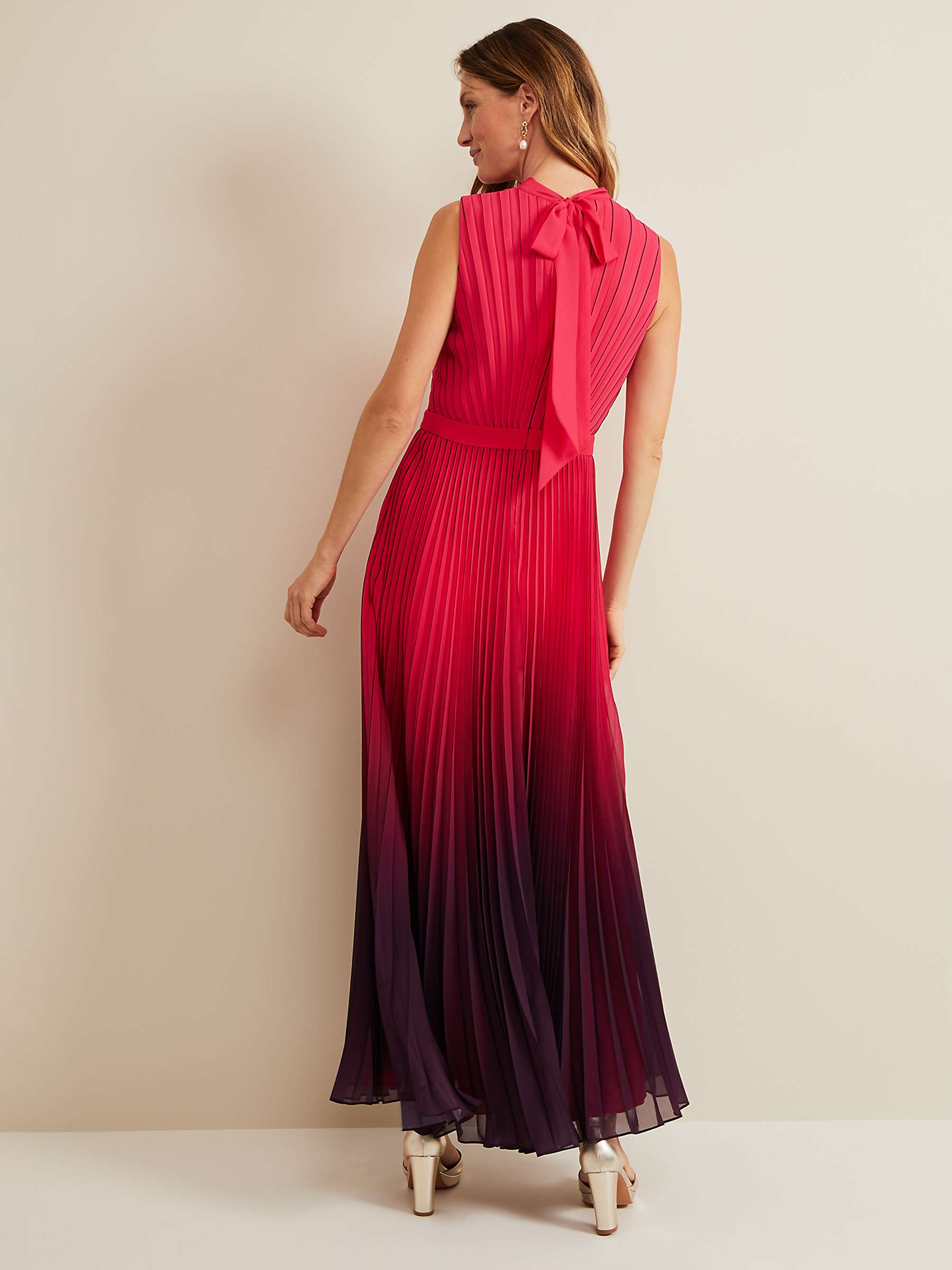 Buy Phase Eight Daniella Pleated Ombre Maxi Dress, Pink/Multi Online at johnlewis.com