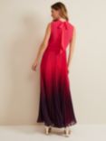 Phase Eight Daniella Pleated Ombre Maxi Dress, Pink/Multi, Pink/Multi