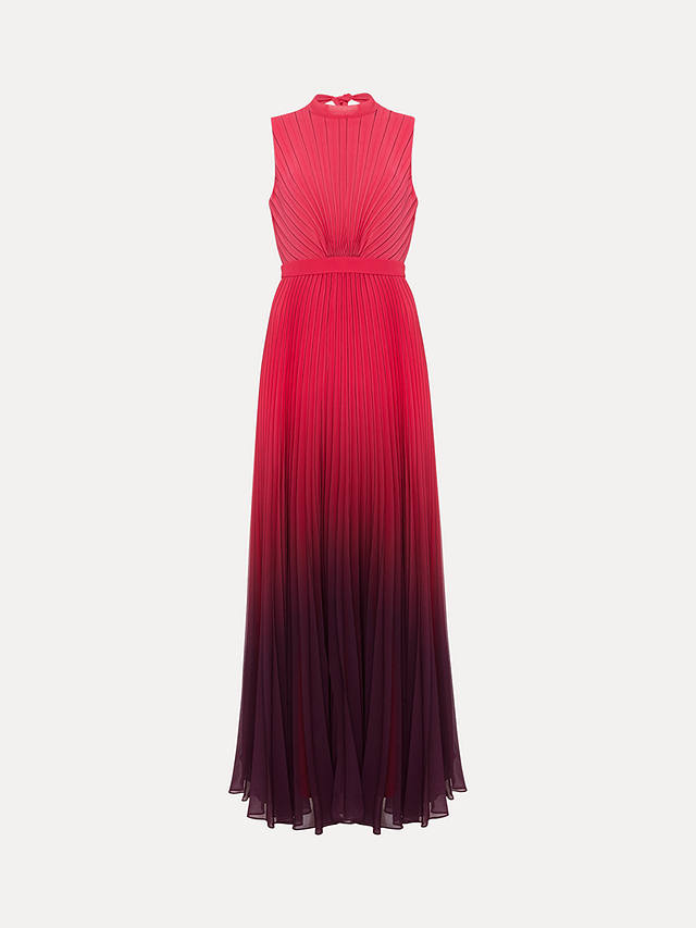 Phase Eight Daniella Pleated Ombre Maxi Dress, Pink/Multi